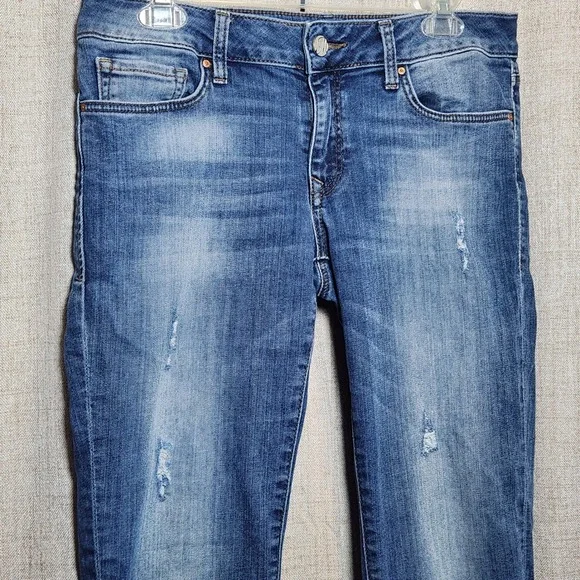 Mavi Angie Mid-Rise Denim Jeans Women's 30/28 Blue‎ Medium Wash Slim Straight - Picture 2 of 9